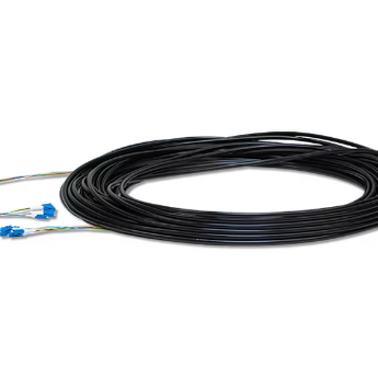 Fiber Cable 30.5M Outdoor Rated LC-LC 6 Strand SM Black