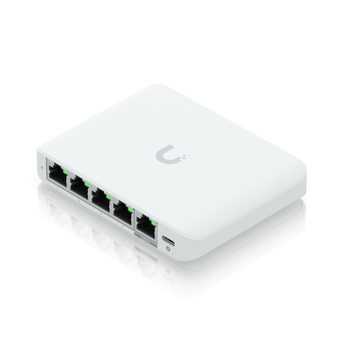 Ubiquiti | Compact Switch (4) 2.5 GbE Ports, (1) 2.5 GbE PoE Input port for power Optional powering with included 5V, 1A USB-C adapter